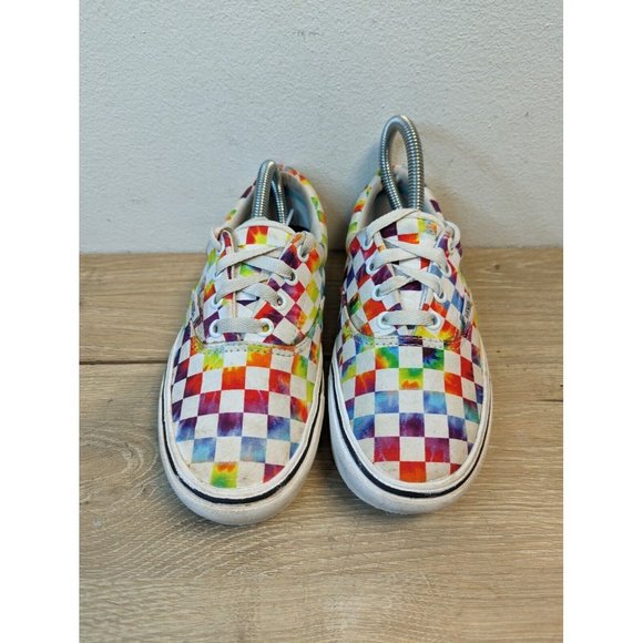 Vans Women’s Shoes Size 5.5 Rainbow Checkered Old Skool Lace Up Off The Wall - Picture 2 of 9